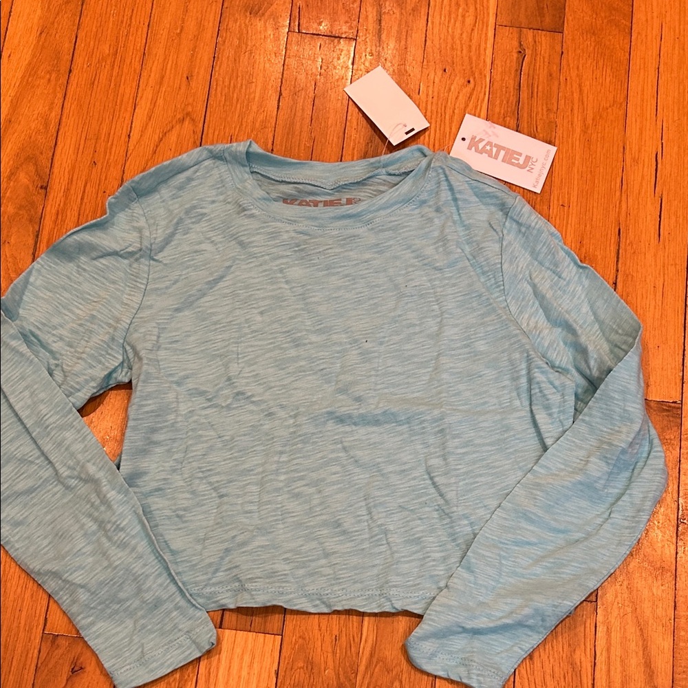 Katie J NYC Sky Blue Cotton Top